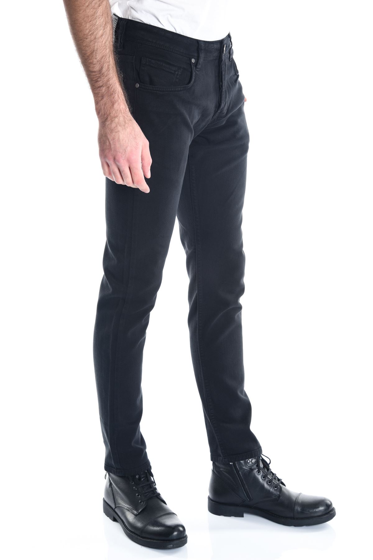 Siyah Sade Erkek Kot Pantolon