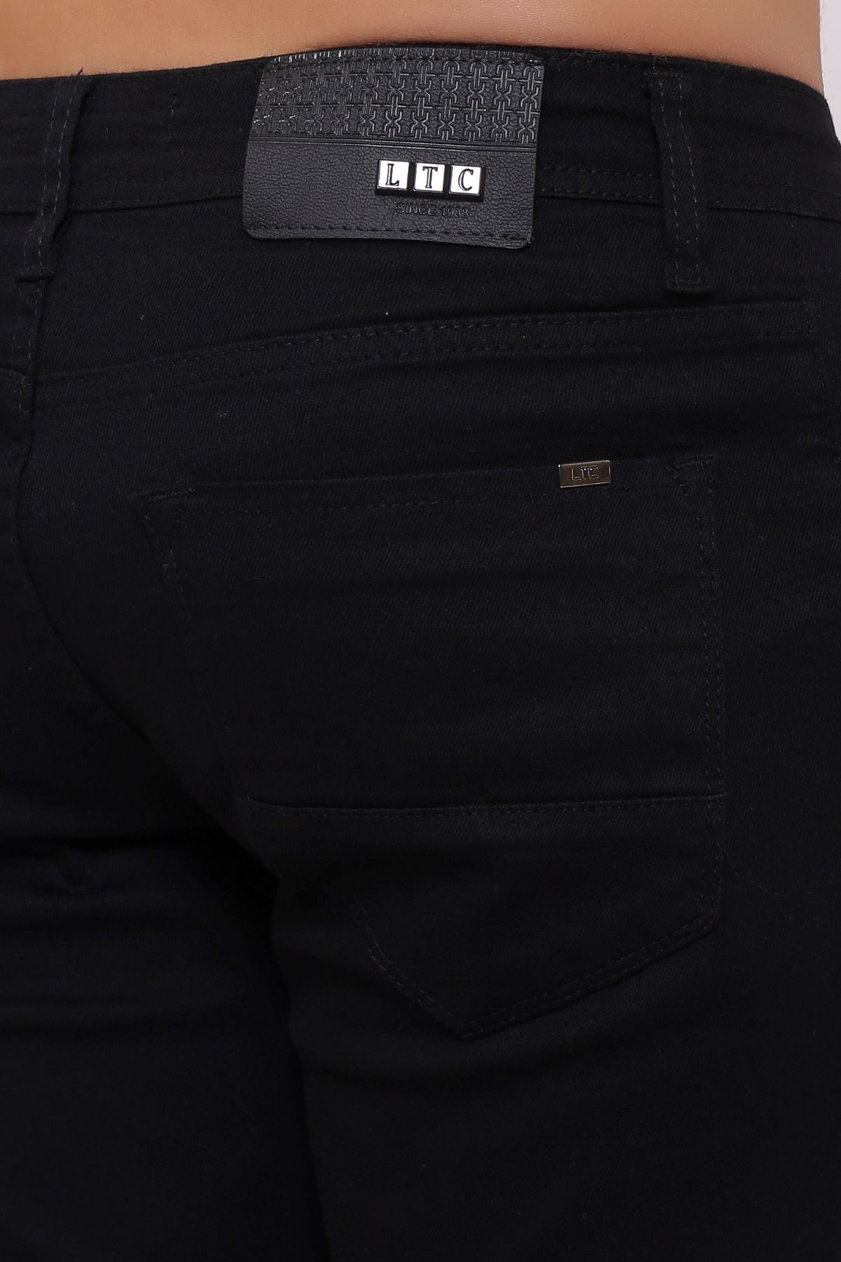 Yeni Siyah Slim Fit Fermuarlı Erkek Jeans Pantolon