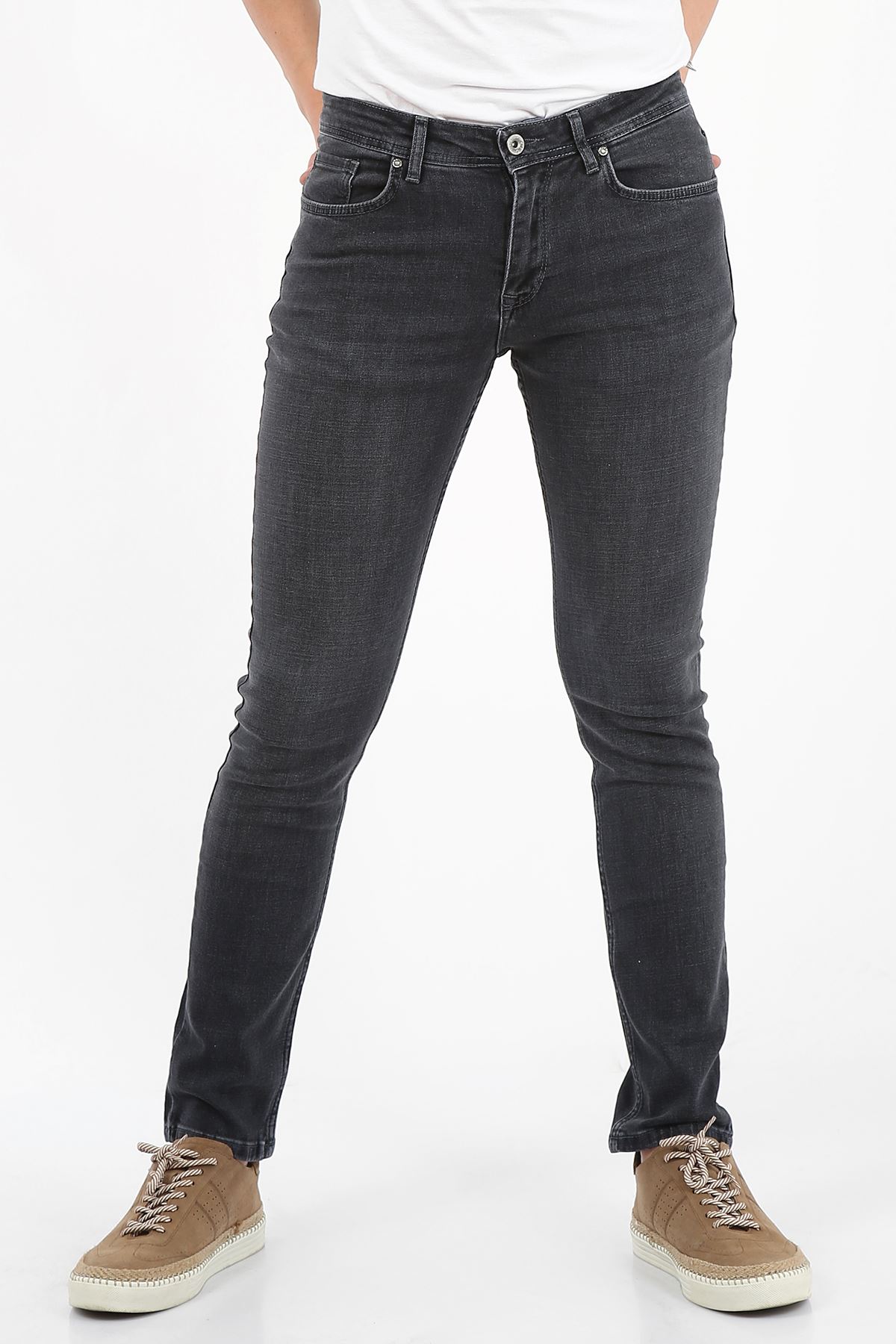 Blue Black Slim Fit Fermuarlı Erkek Jeans Pantolon-JONAS