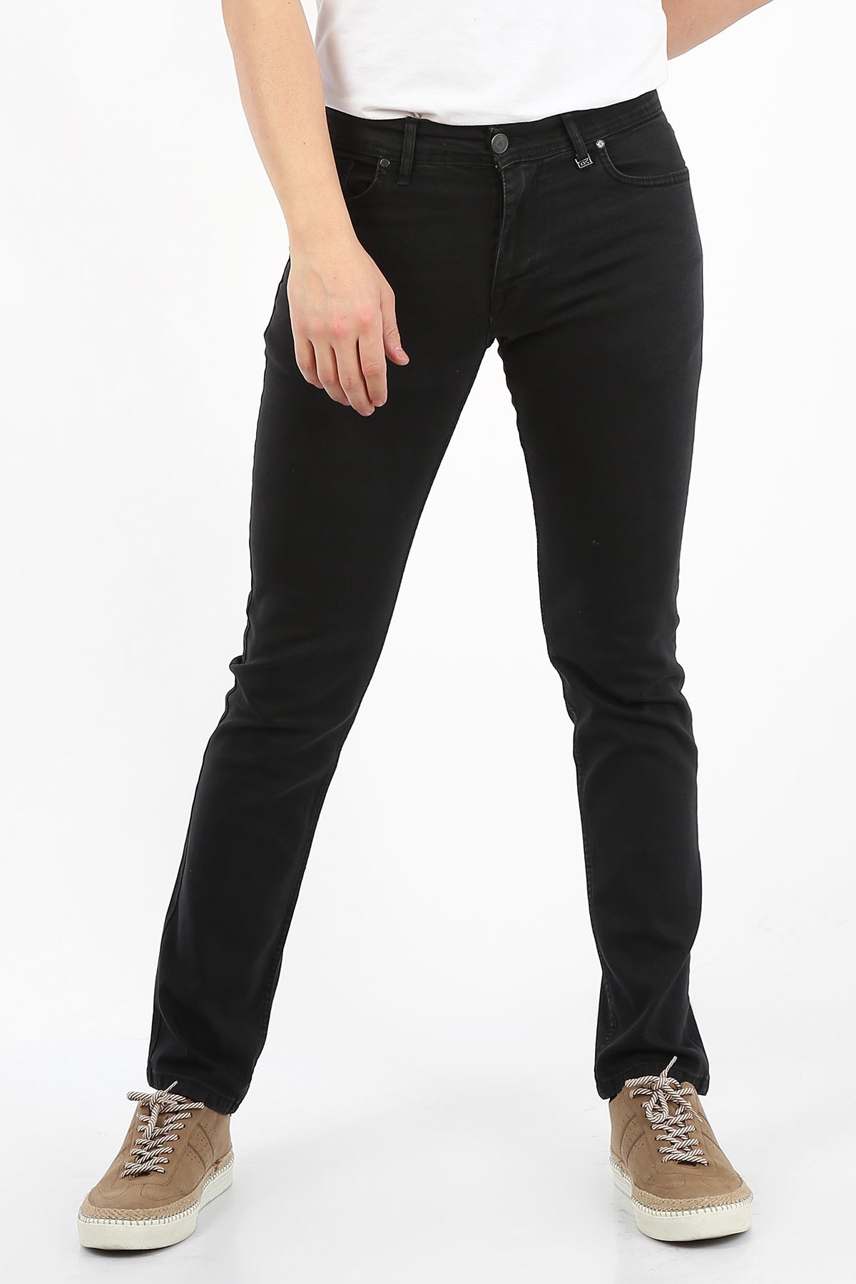 Siyah Regular Fit Fermuarlı Erkek Jeans Pantolon-FARADAY