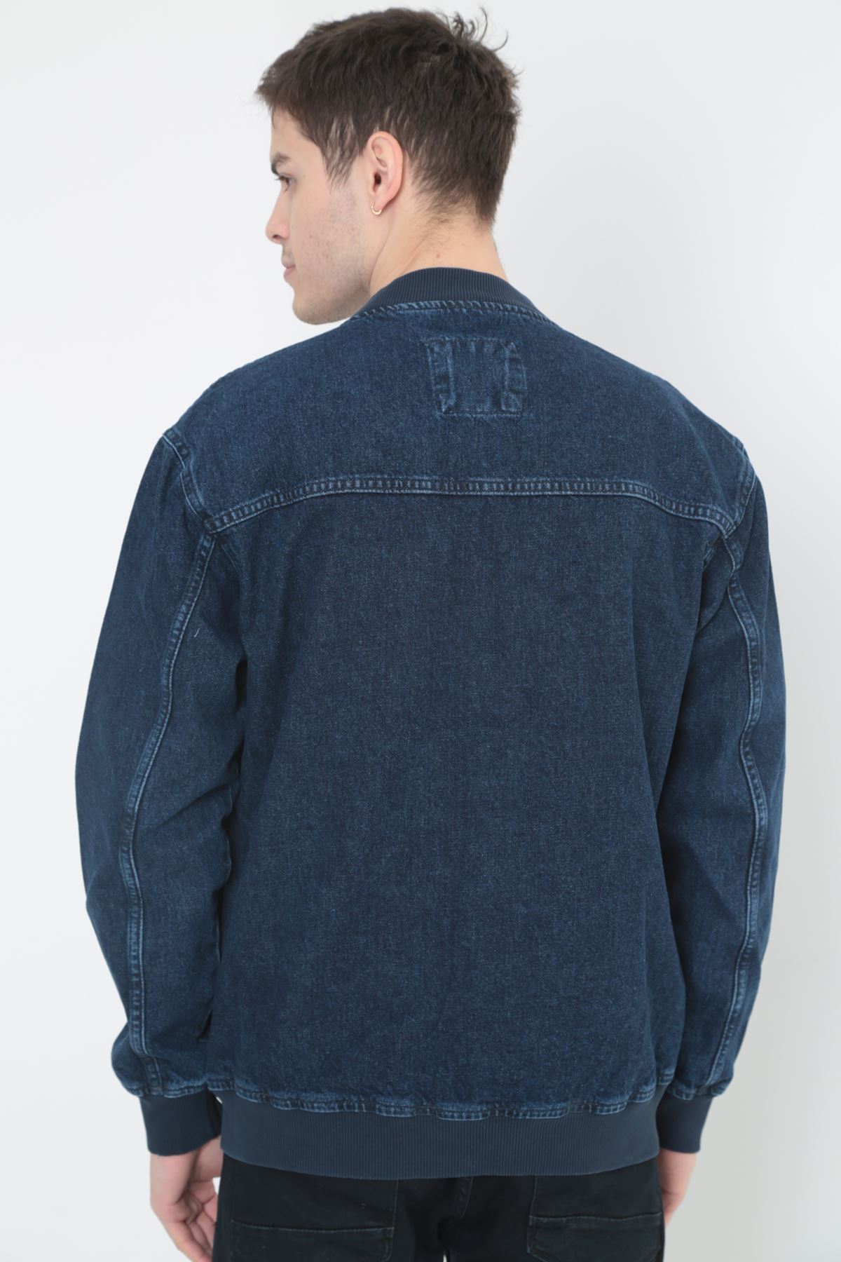 Mavi Erkek Çıtçıtlı Oversize Ribana Detay Kot Ceket 