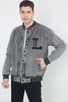 Antrasit Erkek Çıtçıtlı Oversize Ribana Detay Kot ceket 
